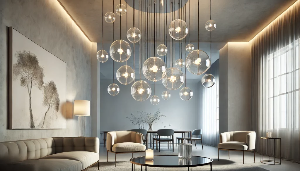 02 - Room With Modern Chandeliers Float Through The Light