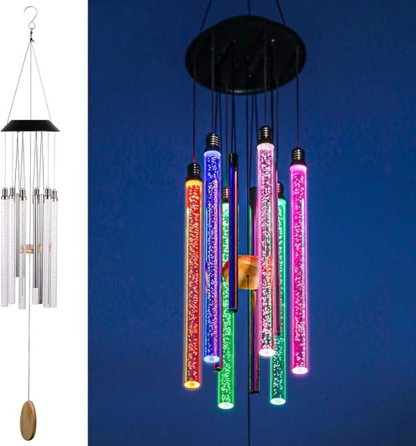 Solar Wind Chimes Outdoor with Color Changing Lights