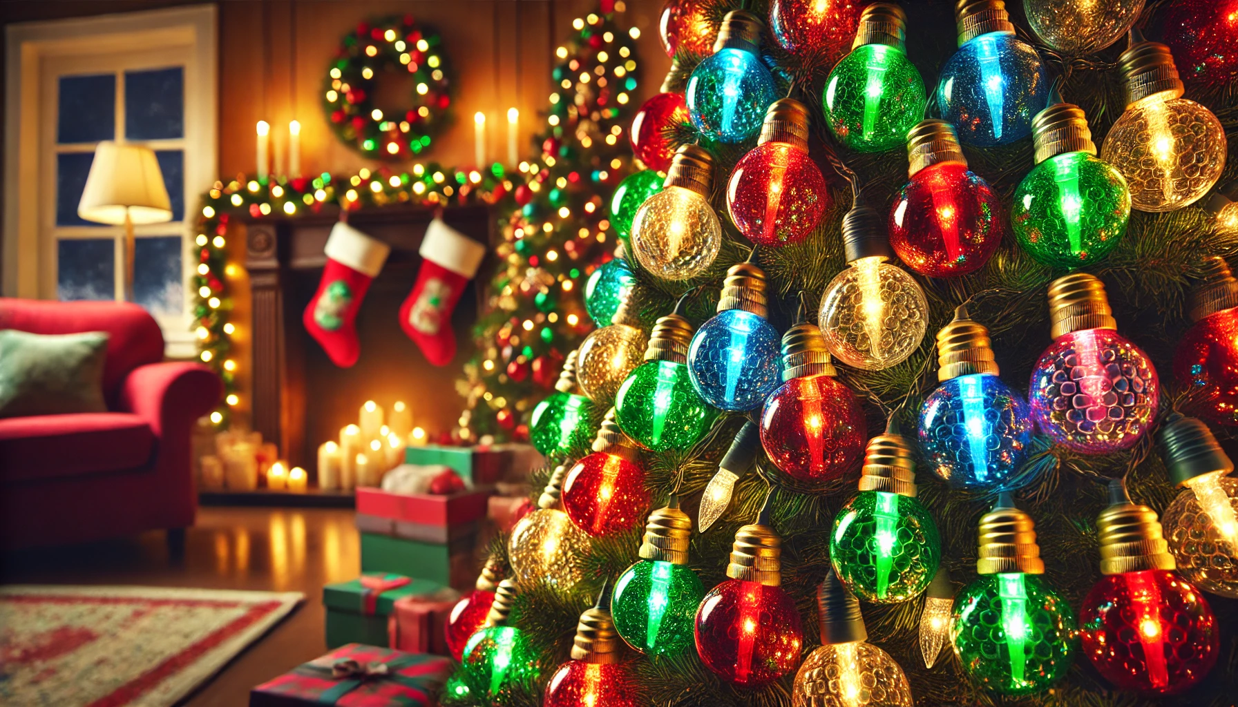 colorful bubble lights a type of Christmas light decoration